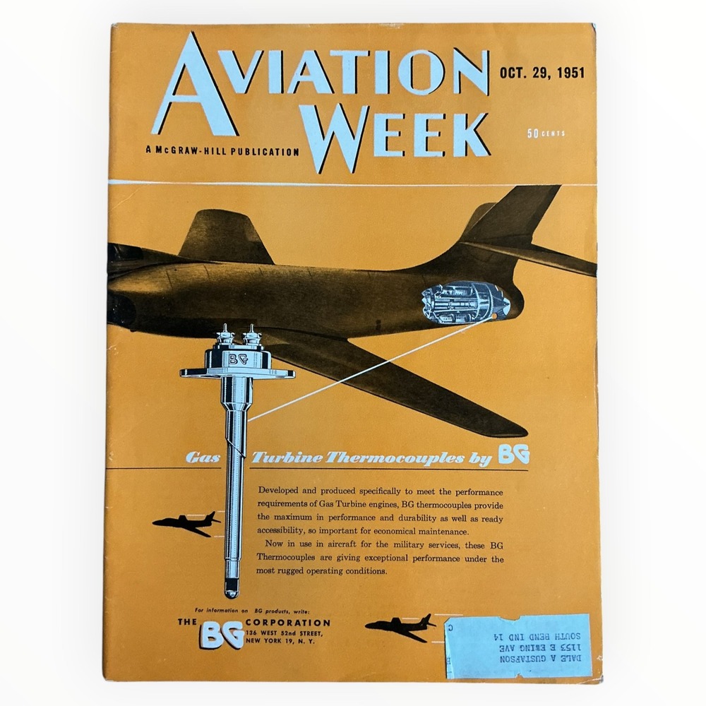 Aviation Week Magazine October 29 1951 McDonnell Voodoo F 86 Sabre